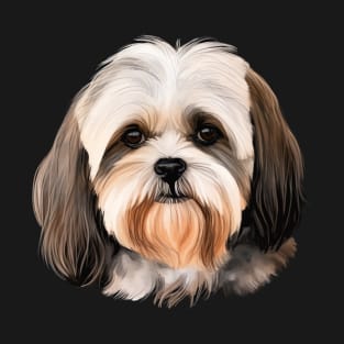 Lhasa Apso Dog Portrait T-Shirt