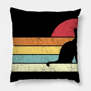 Vintage Feline Chic - Retro Cat Tee Pillow