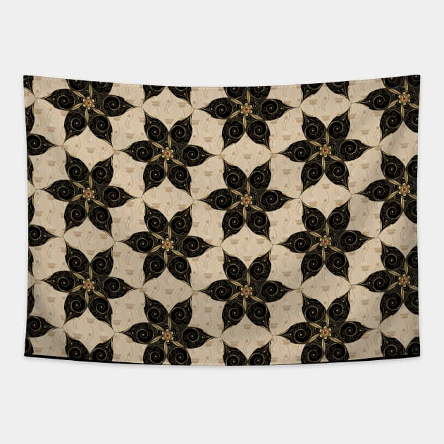 Flat Arabic Pattern Background Tapestry by Nobiya