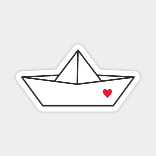 Boat Paper Ship Heart Port Love Gift Magnet