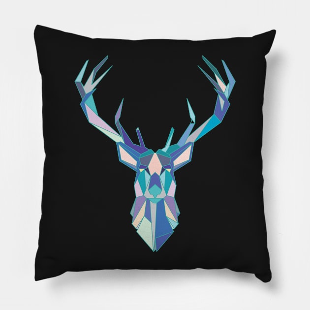 Geometric Polygonal Deer Pillow by Eugenex