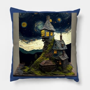 Starry Night Over The Burrow Pillow