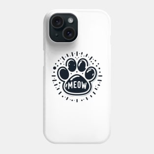 Cat Paw With Meow Text Phone Case