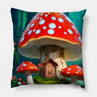 Fantasy Mushroom Art Pillow