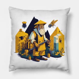 medieval beekeeper Pillow