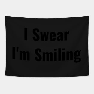 Funny I Swear I'm Smiling Social Distancing Mask Facemask Tapestry