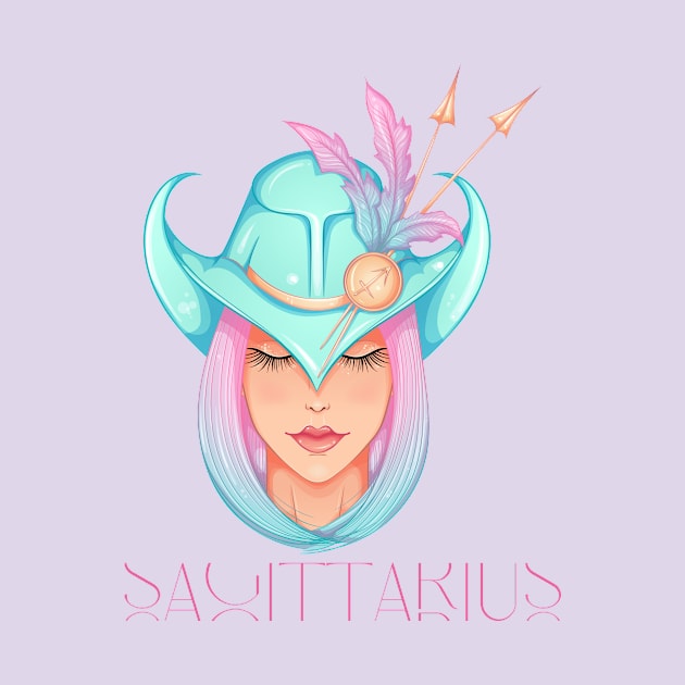 Sagittarius Zodiac Sign Beautiful Girl by Violete Designs