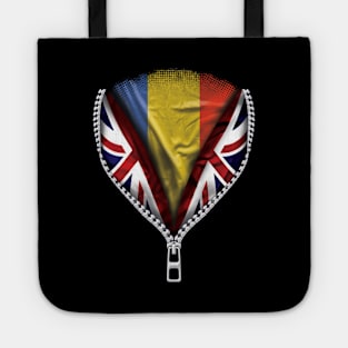 Romanian Flag  Romania Flag zipped British Flag - Gift for Romanian From Romania Tote