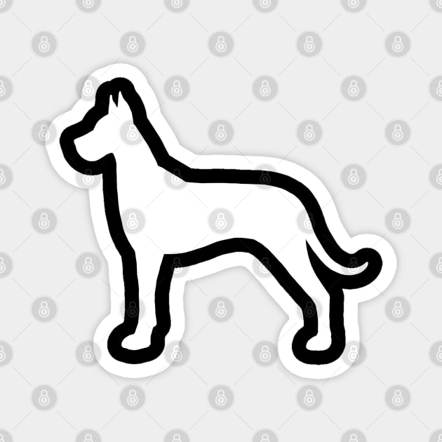 White Great Dane Silhouette Magnet by Coffee Squirrel