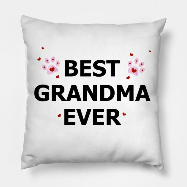 Best Grandma Ever text Pillow by GULSENGUNEL