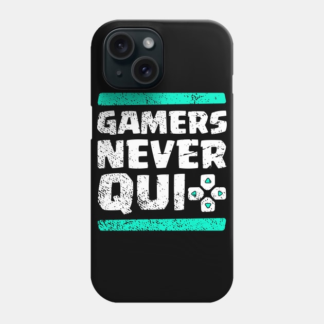 Real Gamers Never Quit Phone Case by societee28