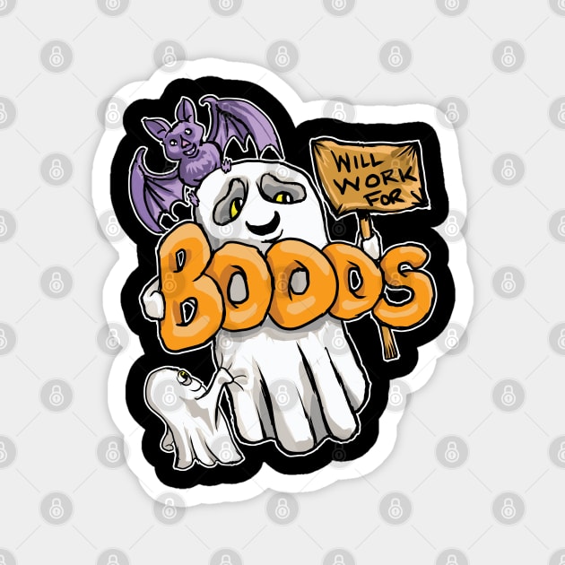 Will Work For Booos Ghost Magnet by Shawnsonart