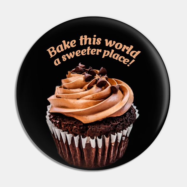 Chocolate Coffee Cupcake with Chocolate Kisses on Frosting Pin by ArtMorfic