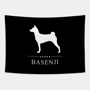 Basenji Dog White Silhouette Tapestry