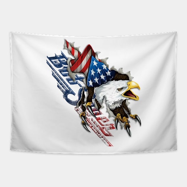 Bob Seger Eagel American flag Tapestry by bodisemok