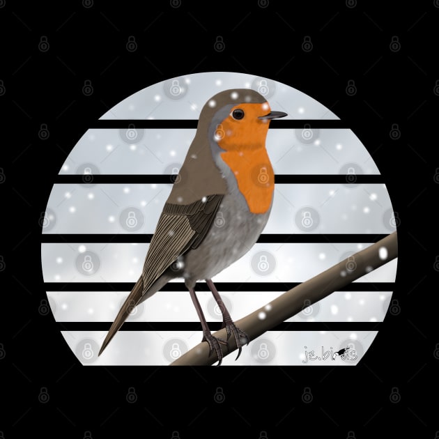 Robin Winter Snow Bird Watching Birding Ornithologist Gift by jzbirds