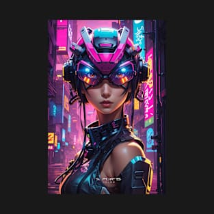 Cyberpunk Girl Art Design T-Shirt