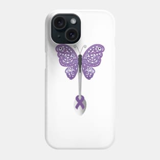 Butterfly Spoon Awareness Ribbon! (Purple) Phone Case