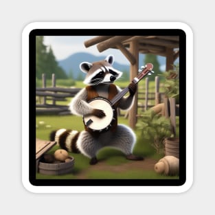 A Raccoon Playing The Banjo Magnet