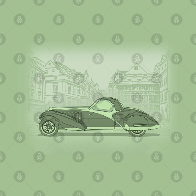 Vintage Automobile Illustration by DesignWood Atelier