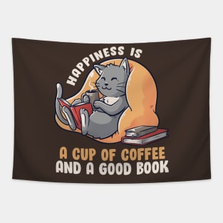 Happiness Is Cute Funny Cat Gift Tapestry