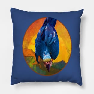 Colorful Blue Tropical Macaw Bird Pillow