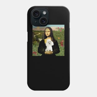 Mona Lisa and her White Toy Poodle Phone Case