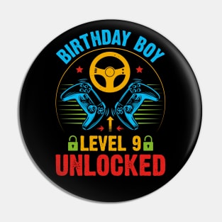 Birthday Boy Level 9 Unlocked Gamer Birthday Pin