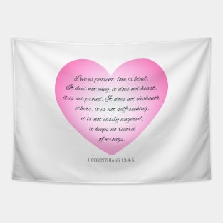 Inspirational Love Bible Verse Valentine's Day Calligraphy Tapestry