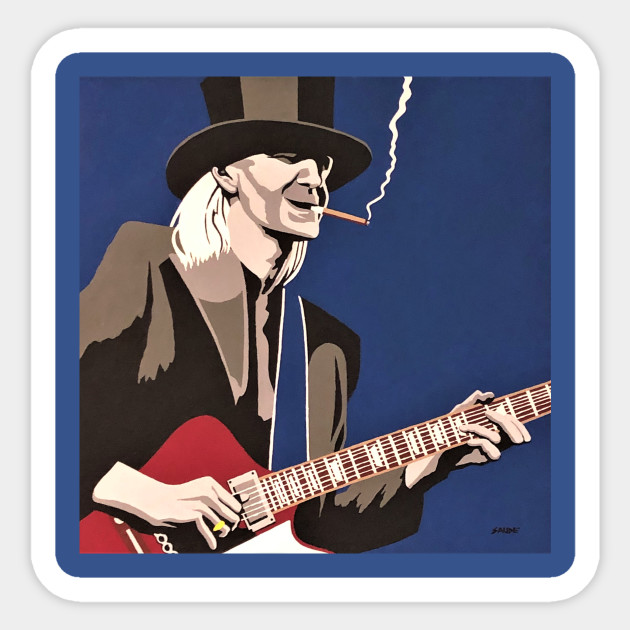 Johnny Guitar Johnny Winter Sticker Teepublic