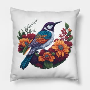 Beautiful Flowers and Bird 2 Pillow