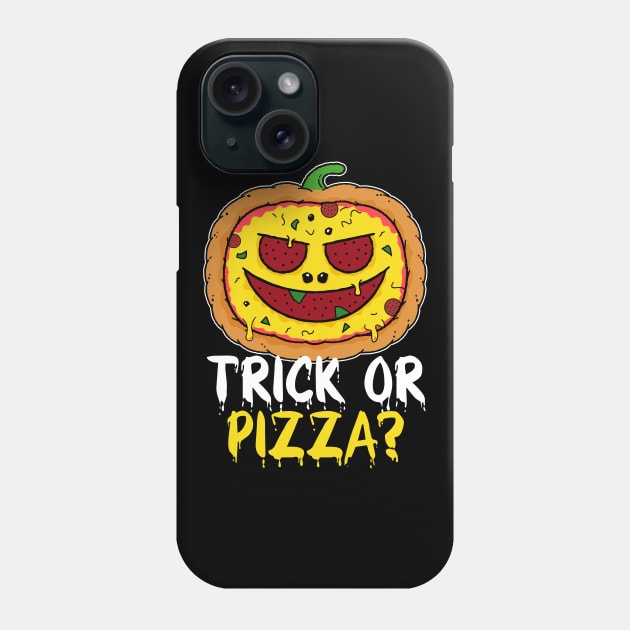 Pizza Pumpkin Halloween - Trick or Pizza? Phone Case by propellerhead