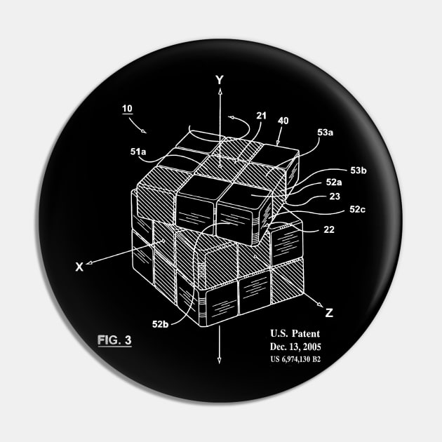 Rubiks Cube Puzzle Game Patent Print Pin by MadebyDesign