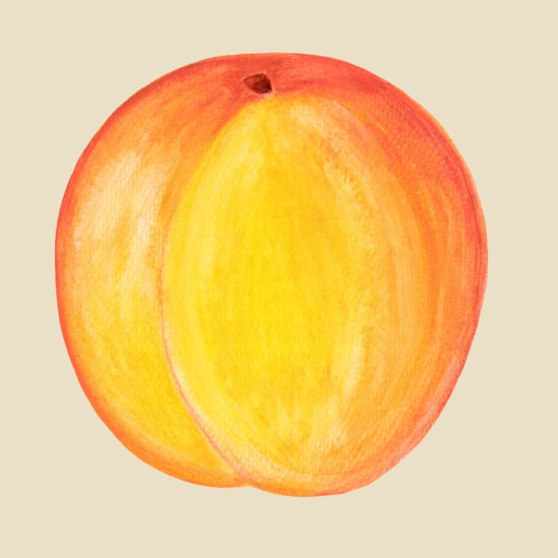 Peach  ~ Watercolor Fruit Painting by aurin