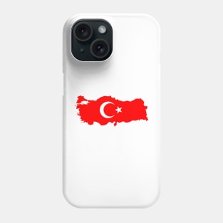 Turkey flag map shape sticker - Turkish flag with moon and star Phone Case