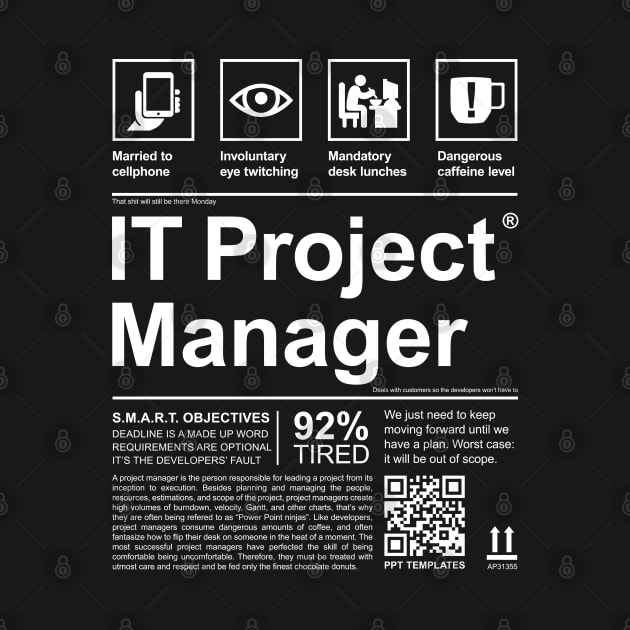 PROJECT MANAGER LABEL by officegeekshop