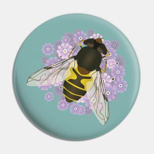 A common drone fly on purple flowers Pin