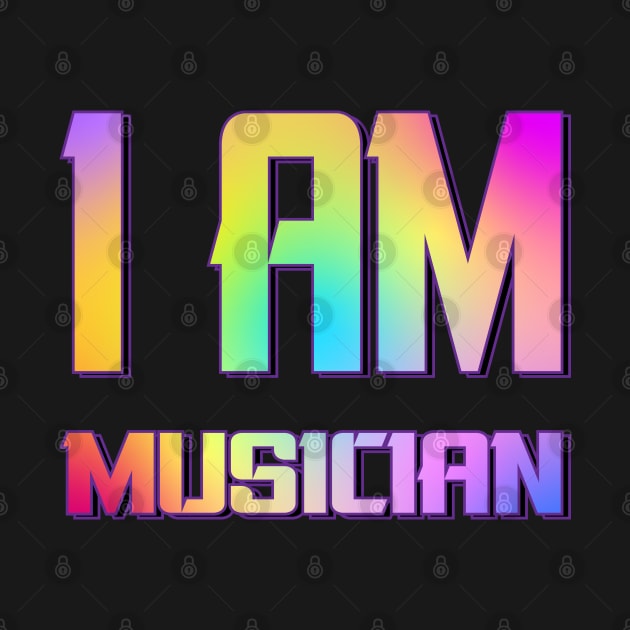 I am musician multicolor.typography slogan design. by Longgilbert