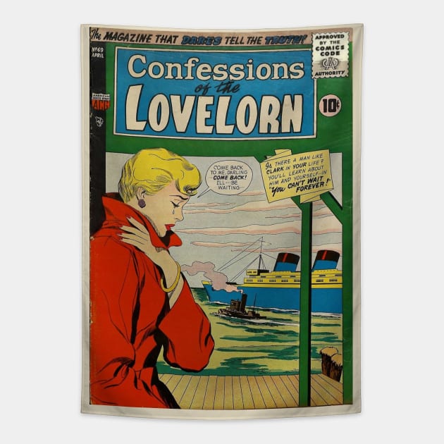 Vintage Confessions of the Lovelorn Cover Tapestry by Slightly Unhinged