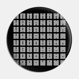 I Ching hexagrams - White on Black Pin