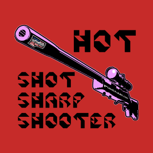 Hot Shot Sharp Shooter, v. Code Pink Blk Text T-Shirt