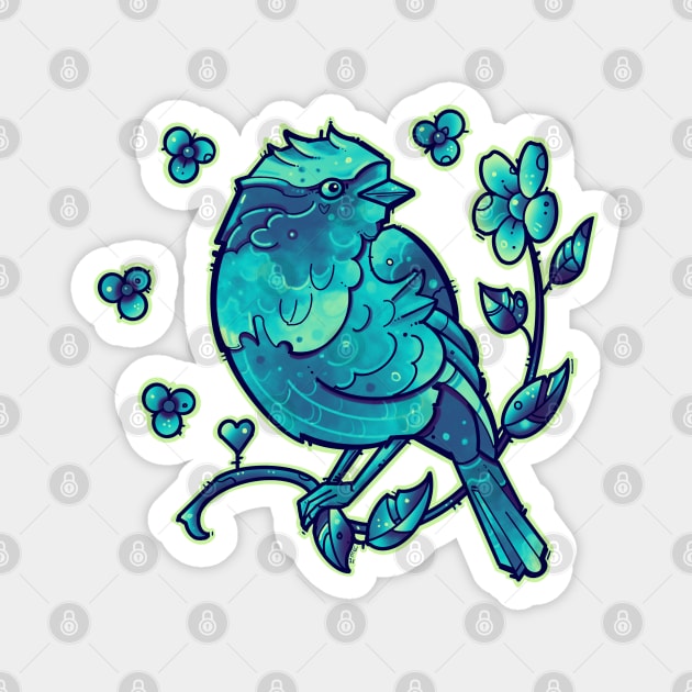 aqua blue bird Magnet by weilertsen