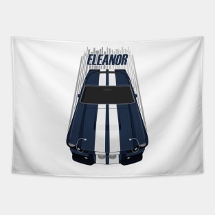 Ford Mustang Shelby GT500 Eleanor 1967 Fastback - Dark Blue and White Stripes Tapestry