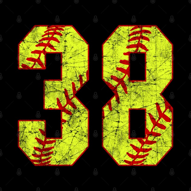 Fastpitch Softball Number 38 #38 Softball Shirt Jersey Uniform Favorite Player Biggest Fan by TeeCreations