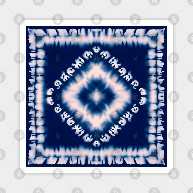 Blue and Pink Tie Dye Diamond Pattern Magnet by craftydesigns