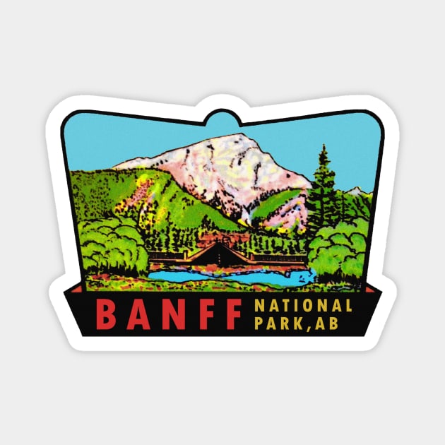 Banff National Park Alberta Vintage Magnet by Hilda74