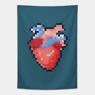 Anatomical Pixel Heart Tapestry