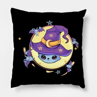 Kawaii pastel Goth Witchy Cat Pillow