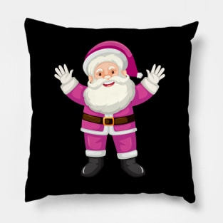 Retro Vintage Pink Santa Claus Pillow