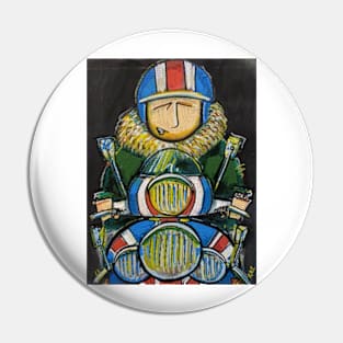 Retro Scooter, Classic Scooter, Scooterist, Scootering, Scooter Rider, Mod Art Pin